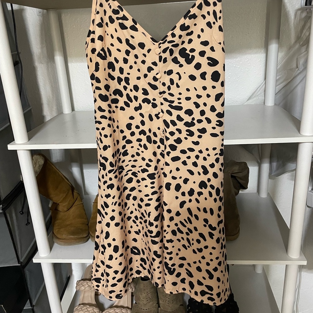 CBR Cream Sleeveless V-Neck Mini Sundress
